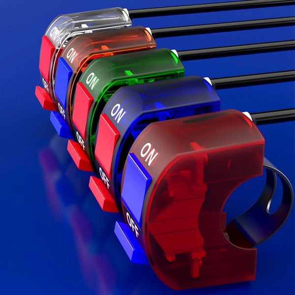 

motorcycle headlights overtaking light switch button electric car modified handlebar color transparent switch