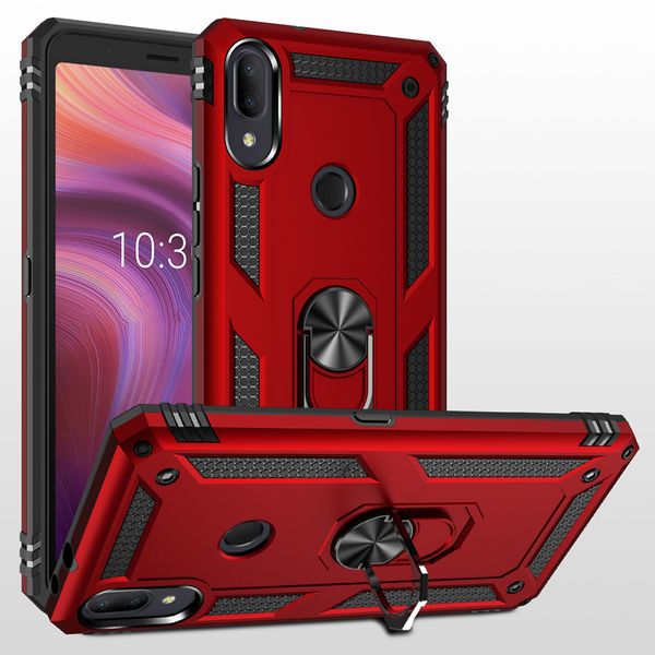 

armor case rotating metal ring holder kickstand shockproof cover for alcatel v3 2019