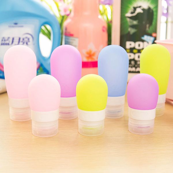 

fashion candy color silicone travel bottles cosmetic shampoo lotion container tube squeeze travel accessories refillable bottle, Black