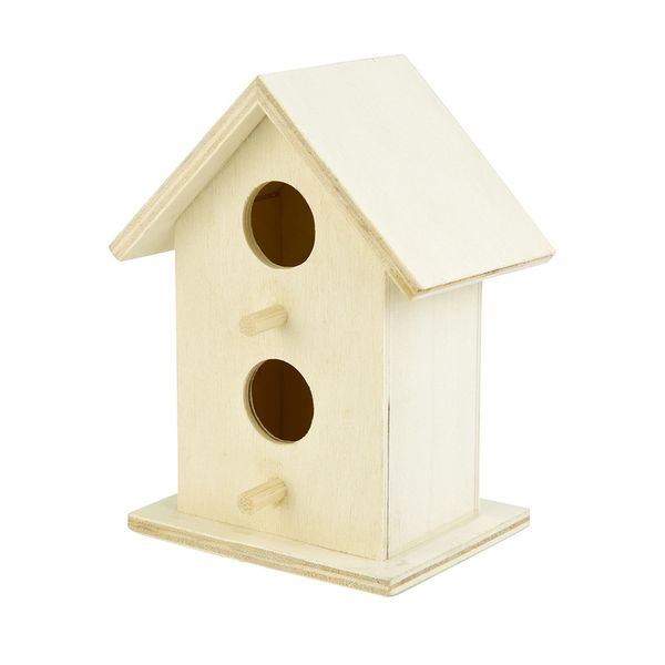 

double hole wooden bird house nest creative wall-mounted wooden outdoor bird nest birdhouse wooden box dropshipping @p