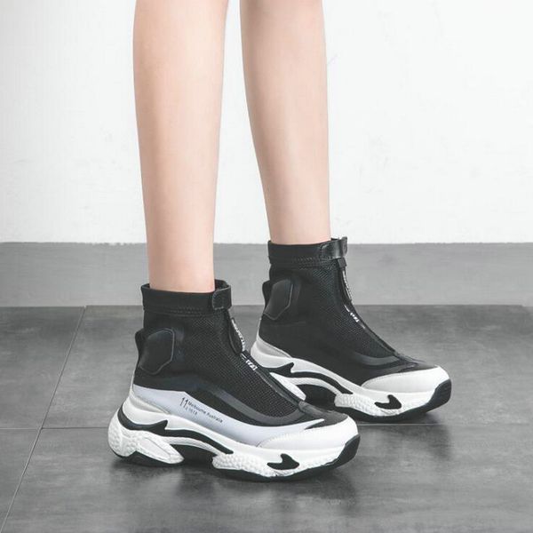 

2019 autumn winter new korean thick bottom sneakers women's high-casual running shoes keep warm with fur plush c34-43