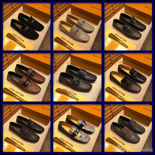 

20fw вождения обувь случайные кожаные ботинки мужчин бездельников люксовых брендов дизайнеры обувь мужчин высокое качество тенис adulto бути, Black