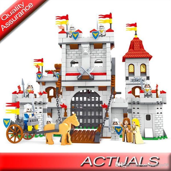 

1118pcs compatible diy knight castle carriage medieval ausini 27110 building blocks soldier figures set bricks toys children