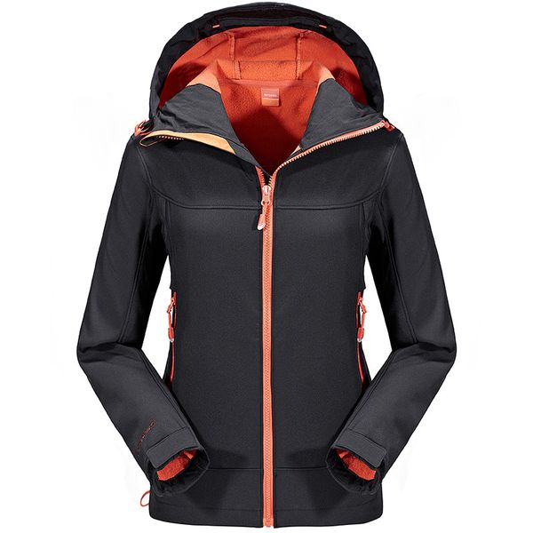 

winter women's softshell fleece windbreaker outdoor sportswear hiking trekking camping skiing female jackets, Blue;black