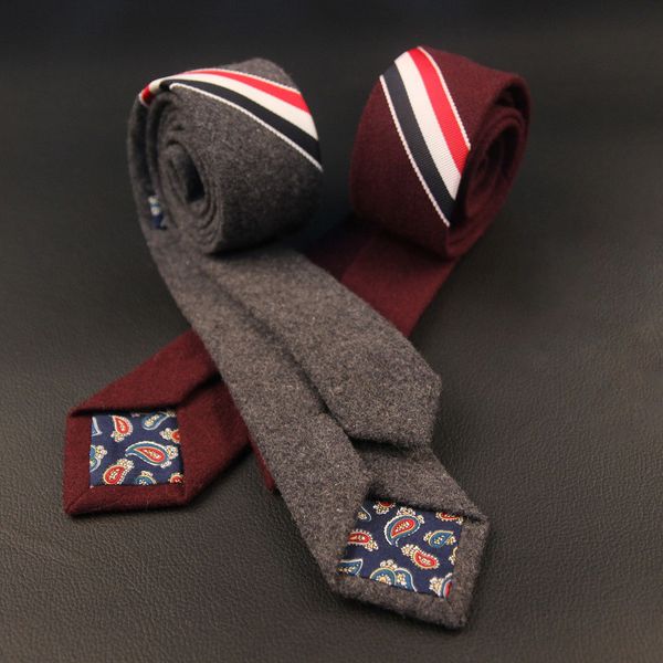 

mantieqingway brand classic wool ties for men popular solid necktie stripe fashion formal tie for wedding business mens wool tie, Blue;white