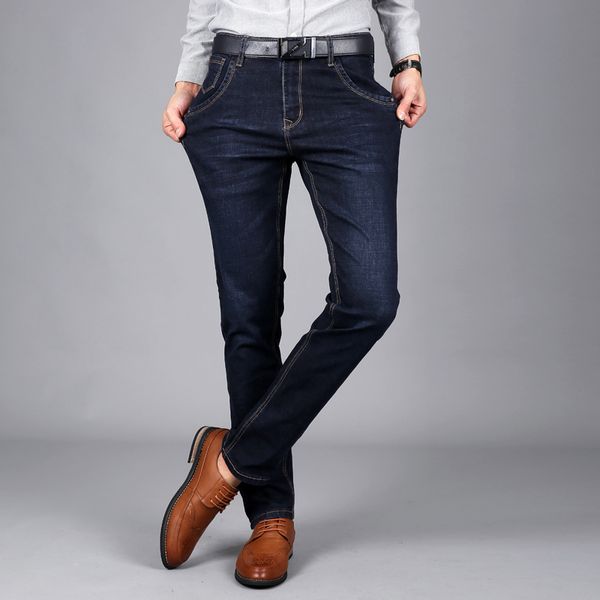 2019 spring autumn jeans men denim trousers soft mens pants men's fashion large sale, Blue