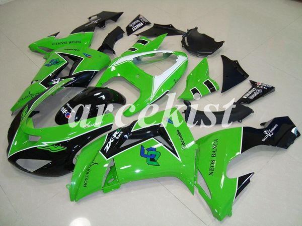 

new abs motorcycle full fairings kits fit for kawasaki ninja zx-10r 2006 2007 06 07 body set custom green light