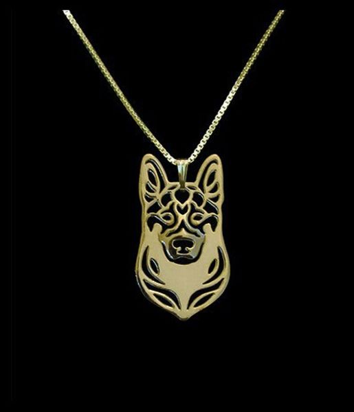 

g.sky handmade cartoon german shepherd necklace fashion pet pendant dog jewelry, Silver