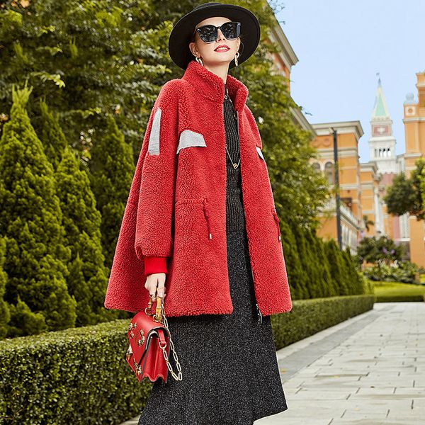 

women's real fur coat autumn winter jackets for women clothes 2020 sheep shearling fur wool jacket korean vintage zt4066, Black