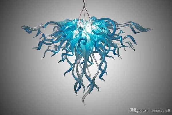 

popular lamps turquoise bule flower hand made blown glass chandelier light led bulbs light mini glass pipe diy chandeliers