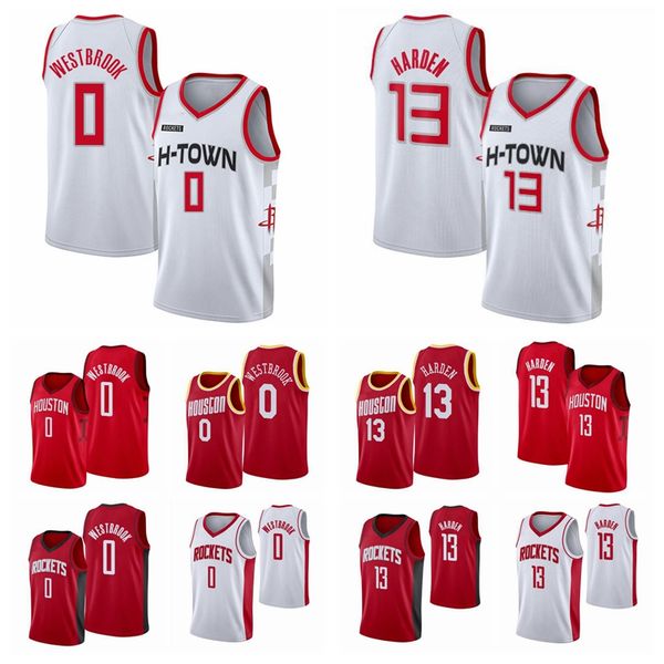 

men youth rockets 13 james harden 0 russell westbrook red white black city edition nba player jersey, Black;red
