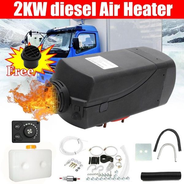 

car heater 2kw 5kw 12/24v diesels air heater for rv, motorhome trailer, trucks, boats knob switch muffler for free