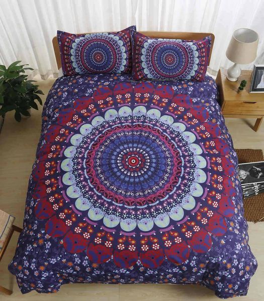 

bohemia style rose flower design 2 3 pcs bedding set with pillowcase for gift twin full  king all size