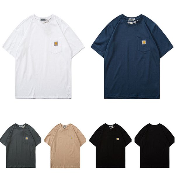 

fashion carh letter t-shirt artt short sleeve o-neck t shirt mens summer t-shirts cotton pocket tees teenager designer tshirts 5 colors, White