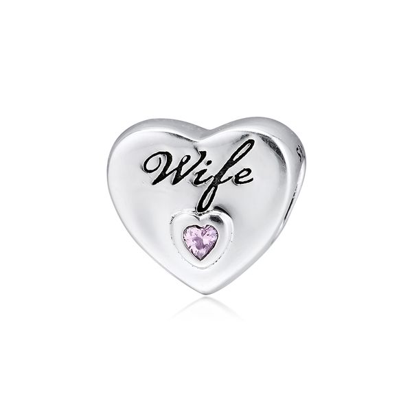 

new autumn wife love heart charm 925 sterling silver beads fit pandora style charms bracelets necklaces diy for women jewelry 798249pcz, Bronze;silver
