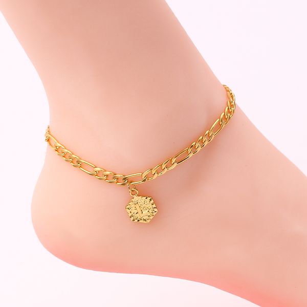 

a-z initial letter anklet gold color initial letters anklet for women fashion alphabet christmas jewelry gifts foot chain girl, Golden;silver