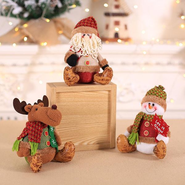 

christmas plush doll decorations shopping mall window deskdecoration doll innovative santa claus elk sitting posture