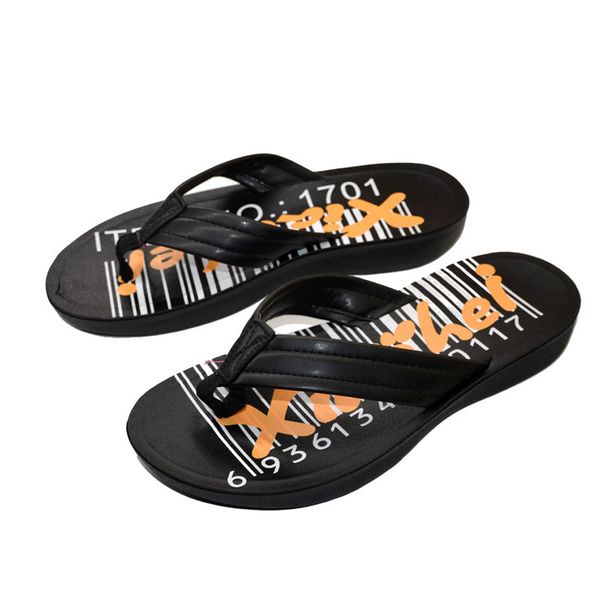 

men summer flip flop slipper sandals casual outdoor non-slip beach slipper men's home sandals indoor slippers zapatos hombre, Black