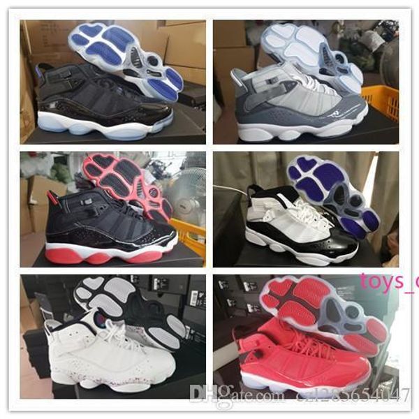 

6 2019 rings men basketball shoes gym red space jam concord cool grey confetti fashion discount sport sneaker trainers 6s bred 40-45