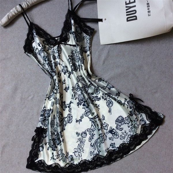 

лето женщины пижамы silk nightdress сексуальное белье nightgown леди плечо ночное short night главная ткань платье для женщины, Black;red