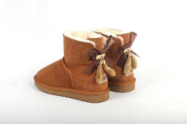 

baby boys and girls winter snow boots fashion classic short bow boots bow girl mini bailey boot 2020 size 21-35, Black;grey
