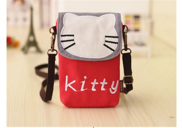 

new lovely canvas telephone messenger bag kitty cute girl gift bag