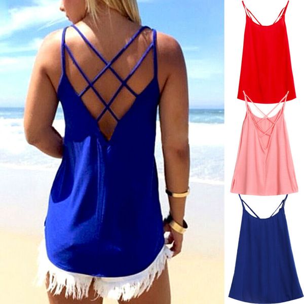 

Summer Women Sleeveless Vest Tank Tops Blouse Tee Ladies Summer Casual T-shirt