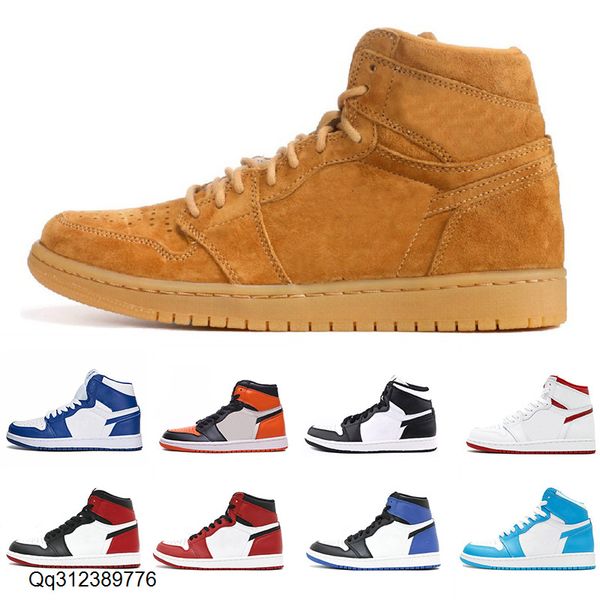 

new arrival og men unc wheat black toe metallc red 1s sneakers shadow mens bred banned camo chicago blue outdoor trainers basketball shoes