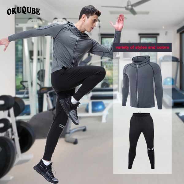 

tracksuits sportswear men autumn winter pro training suit long sleeve sweatshirt +sweatpants hoodie sports suit male running set