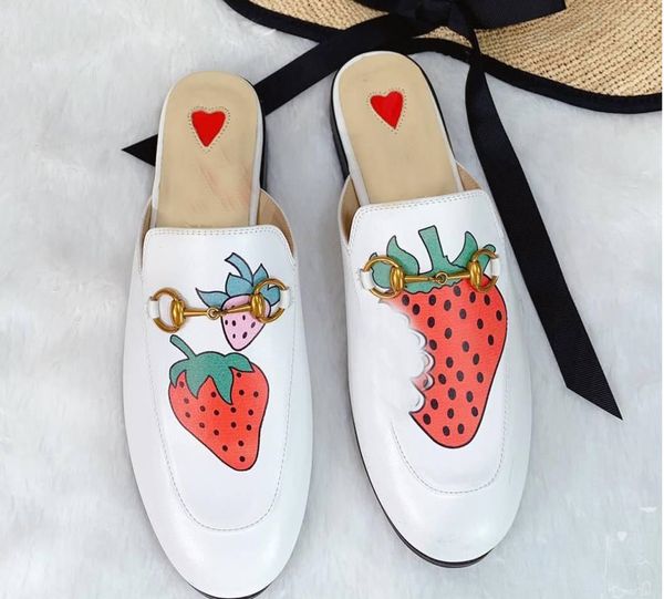 

2019 luxury designer fruit loafer princetown horsebit mules slipper suedue metal chain slipper loafers dragon tiger flower snake embroidered, Black