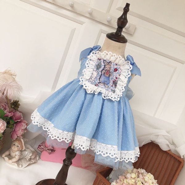 

girls spanish spain style dress lace print lolita princess classic girls dress retro ruffles party kids girl, Red;yellow