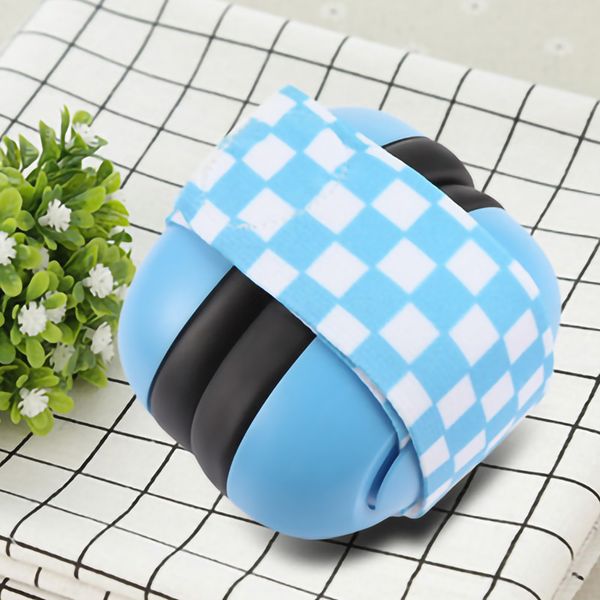 

1 pair baby anti-noise earmuffs elastic strap ear protection baby earmuffs soundproof hearing headphone ear protector, Blue;gray