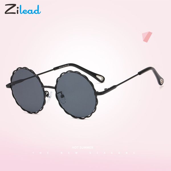 

zilead lacy round framed children's sunglasses metal boys girls fashion sun glasses eyeglasses children colored eyewear, White;black
