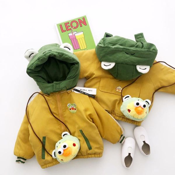 

tonytaobaby winter new cartoon cute creative little frog plush boys and girls' cotton padded clothes baby girl clothes, Blue;gray