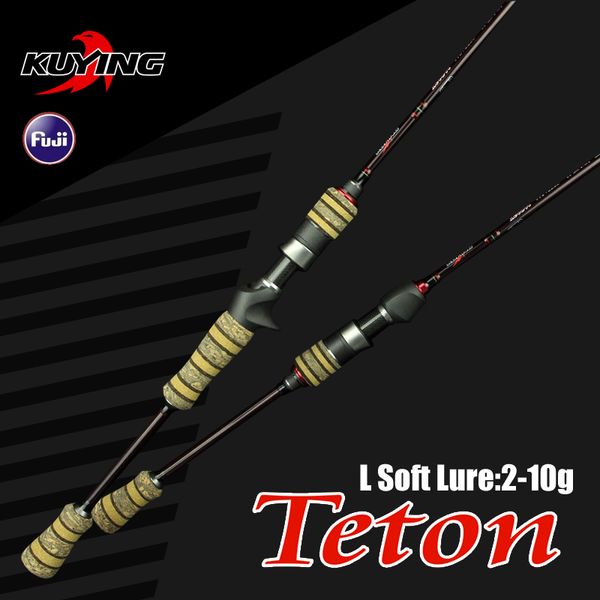 

kuying teton l 1.98m 6'6'' casting spinning lure fishing rod soft pole cane light 2 section carbon fiber mediumfast action tr