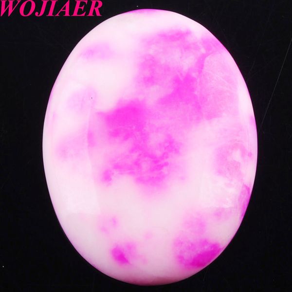 

wojiaer натуральные бусы нефрит драгоценных камней овальный кабошон кабины без отверстия ювелирные изделия 30x40x8mm делая du8126, Black