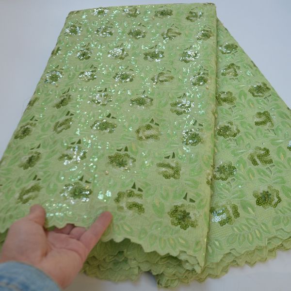 

7 colors (5yards/pc) lemon green african party lace sequins embroidered handcut organza lace for party dress op149, Pink;blue