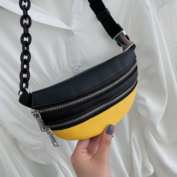 

jiulin 2019 new korean version 100 lap single shoulder slant fashion waist bag hit color chest bag