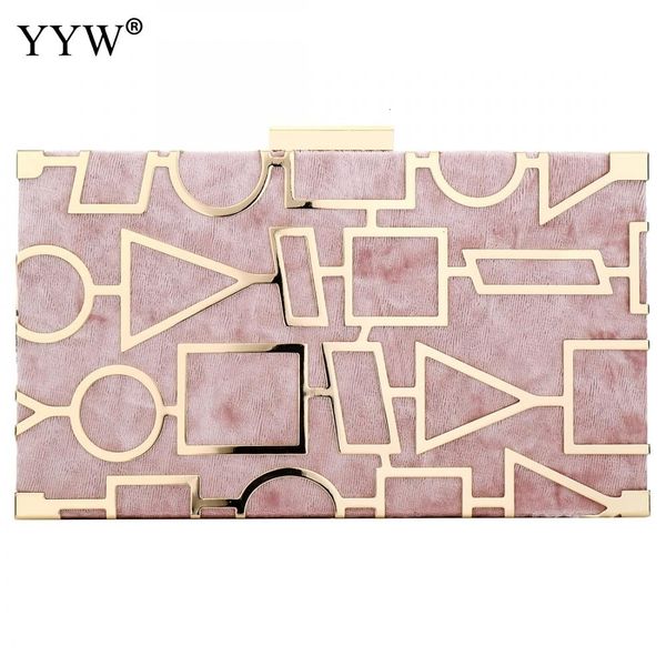 

zinc alloy geometric women clutch bag box evening party clutches bolsa feminina chain elegant phone purse female bolsos mujer cj191205