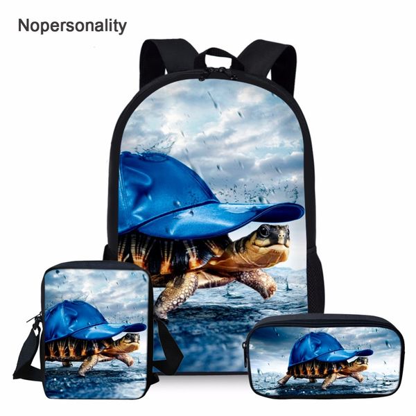 

nopersonality cool sea turtle print school bag set for teen boys girls unique elementary student kids schoolbag child bookbags