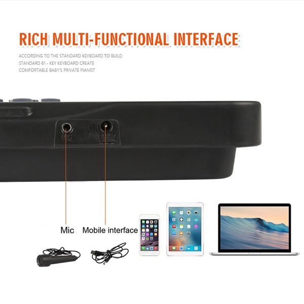 

61 keys black digital music electronic keyboard key board electric piano kids gift musical instrument