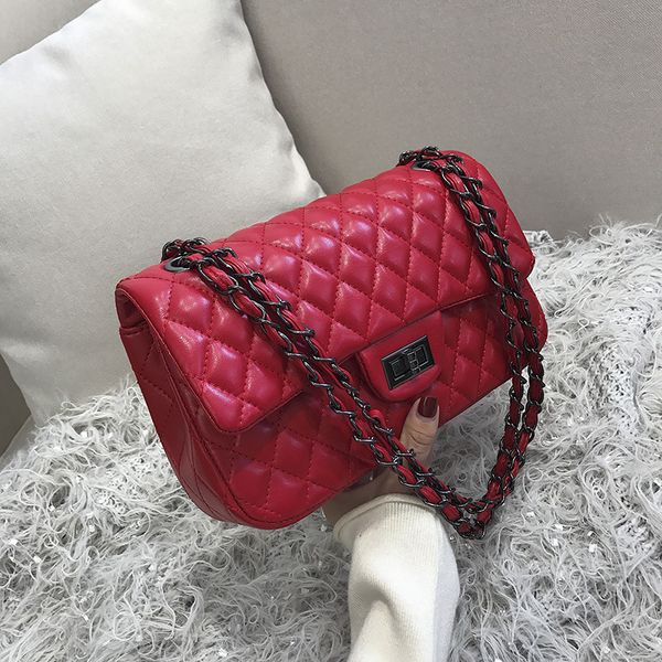 

pu leather women plaid shoulder bag chain messenger bag big famous brand designer classic fashion female handbag cross body bag