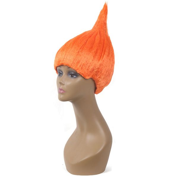 Тролли парик Красочные пламени Глава шиньон для Halloween Party Cosplay париков Green Red Top Качество Дети Cosplay