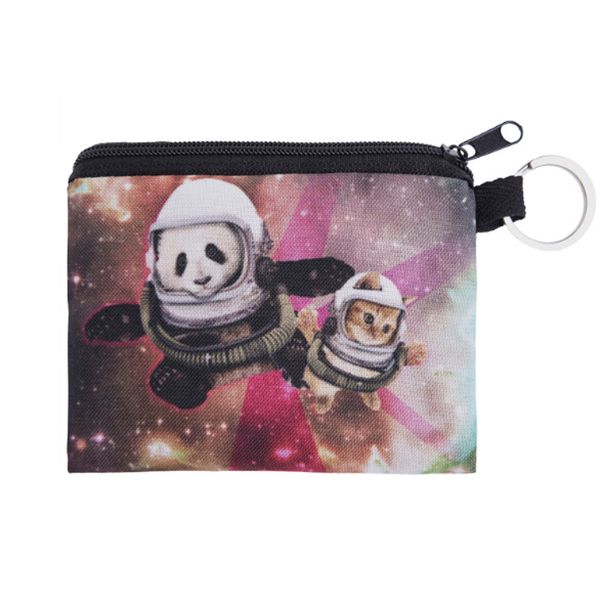 

cartoon galaxy panda cat pattern 3d printing cosmetics bag women brand new makeup bag multi-functional cosmetics organizer