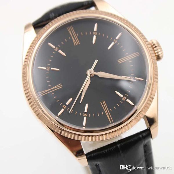 

noble and magnificent mens watches with exquisite decoration dial automatic mechanical men watch with index hour gold markers, Slivery;brown