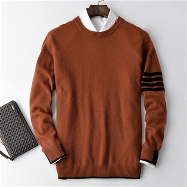 

100%cashmere solid knit men fashion oneck h-straight pullover sweater 4color s-2xl retail wholesale, White;black