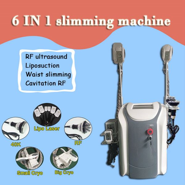 

2020 professional cryolipolysis fat e body slimming machine with 2 cryo handles cavitation rf lipo laser salon use