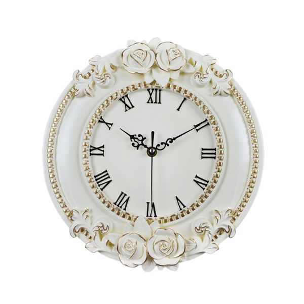 

creative resin craft rose flower european decorative digital wall clock quiet room clock l restaurant decoration