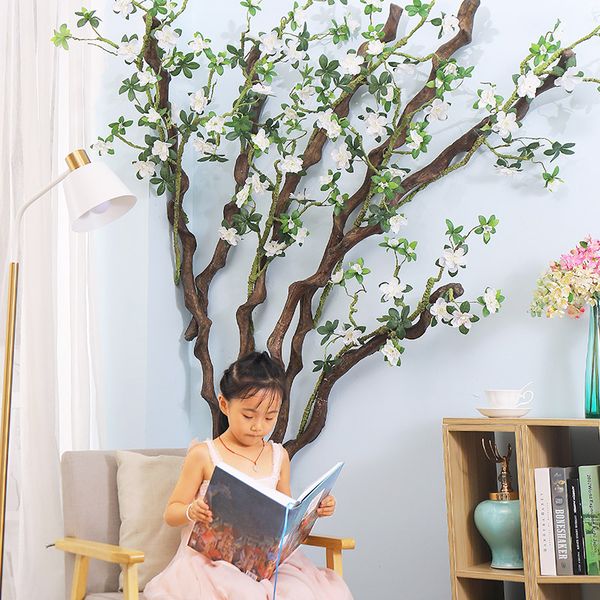 

fake tree artificial trees branches rattan artificial flower flexible vine wall wedding home church office furniture backdrop decoration
