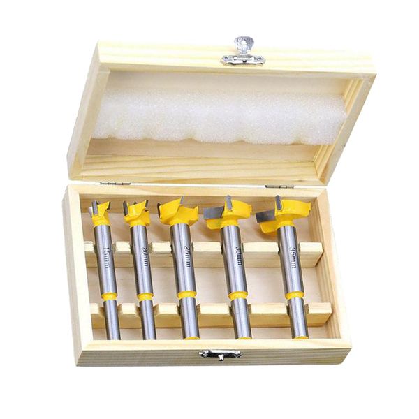 

5x professional alloy forstner drill bit hole saw cutter woodworking bit set yellow